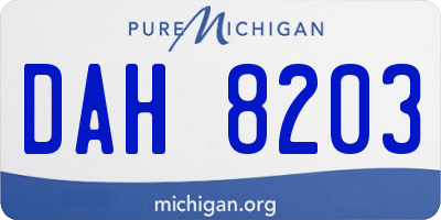 MI license plate DAH8203