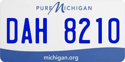 MI license plate DAH8210