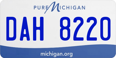 MI license plate DAH8220