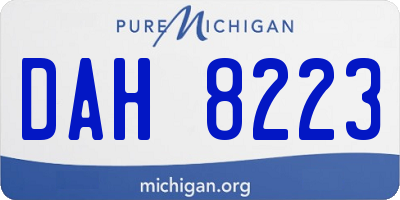 MI license plate DAH8223