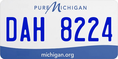 MI license plate DAH8224