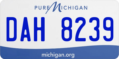 MI license plate DAH8239