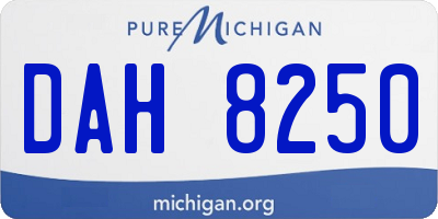 MI license plate DAH8250