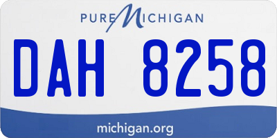 MI license plate DAH8258