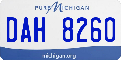 MI license plate DAH8260