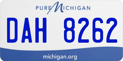 MI license plate DAH8262