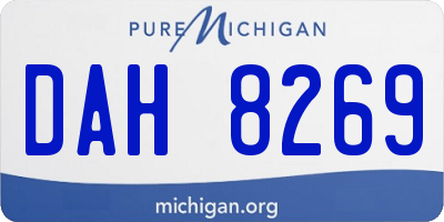 MI license plate DAH8269