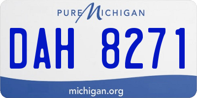 MI license plate DAH8271