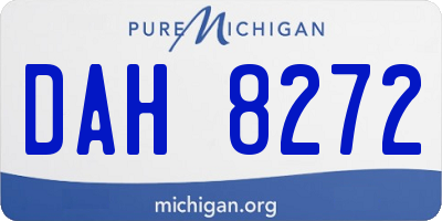 MI license plate DAH8272