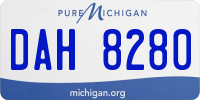 MI license plate DAH8280