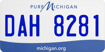 MI license plate DAH8281