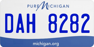 MI license plate DAH8282