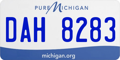 MI license plate DAH8283