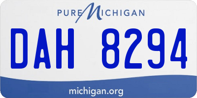 MI license plate DAH8294