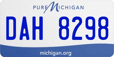 MI license plate DAH8298