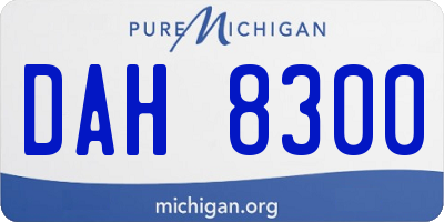 MI license plate DAH8300