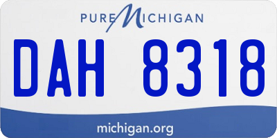 MI license plate DAH8318