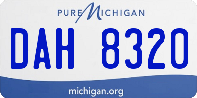 MI license plate DAH8320