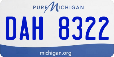 MI license plate DAH8322
