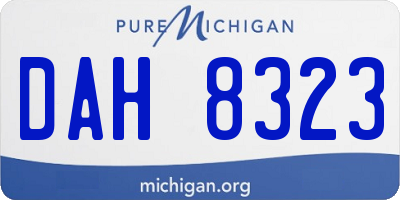 MI license plate DAH8323