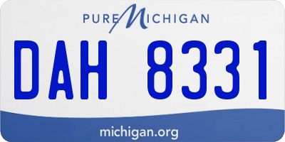 MI license plate DAH8331
