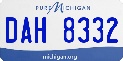 MI license plate DAH8332