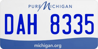 MI license plate DAH8335