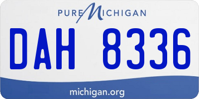 MI license plate DAH8336