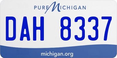 MI license plate DAH8337