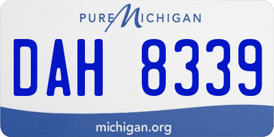 MI license plate DAH8339