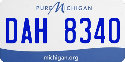 MI license plate DAH8340