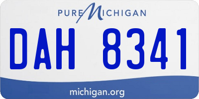 MI license plate DAH8341
