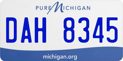 MI license plate DAH8345