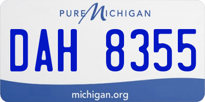 MI license plate DAH8355