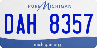 MI license plate DAH8357