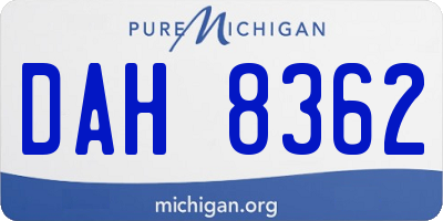 MI license plate DAH8362