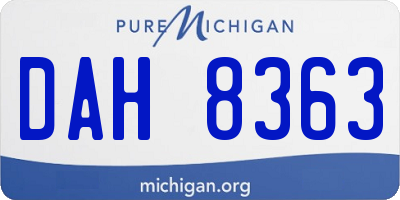 MI license plate DAH8363