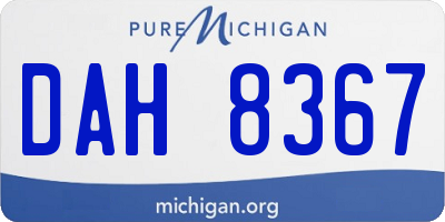 MI license plate DAH8367