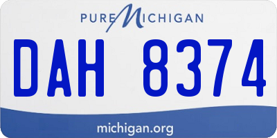 MI license plate DAH8374
