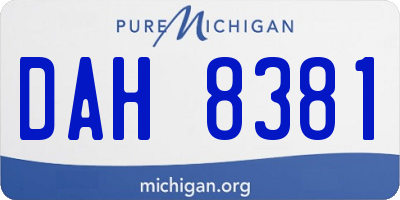 MI license plate DAH8381