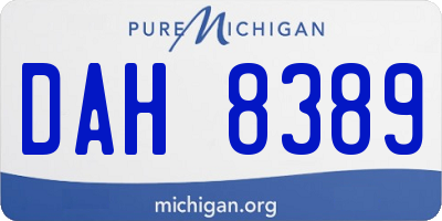 MI license plate DAH8389