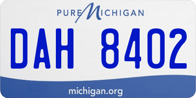 MI license plate DAH8402