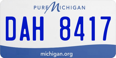 MI license plate DAH8417