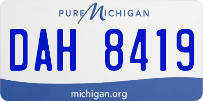 MI license plate DAH8419