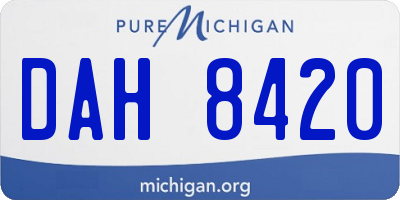 MI license plate DAH8420