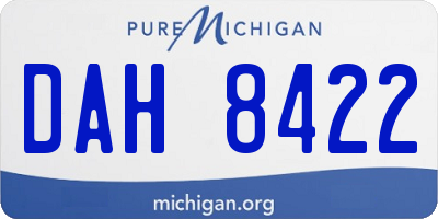 MI license plate DAH8422