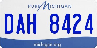 MI license plate DAH8424
