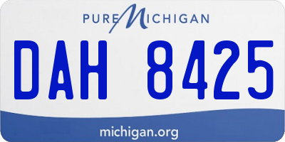 MI license plate DAH8425