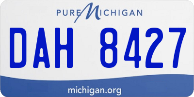 MI license plate DAH8427
