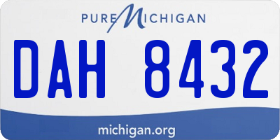 MI license plate DAH8432
